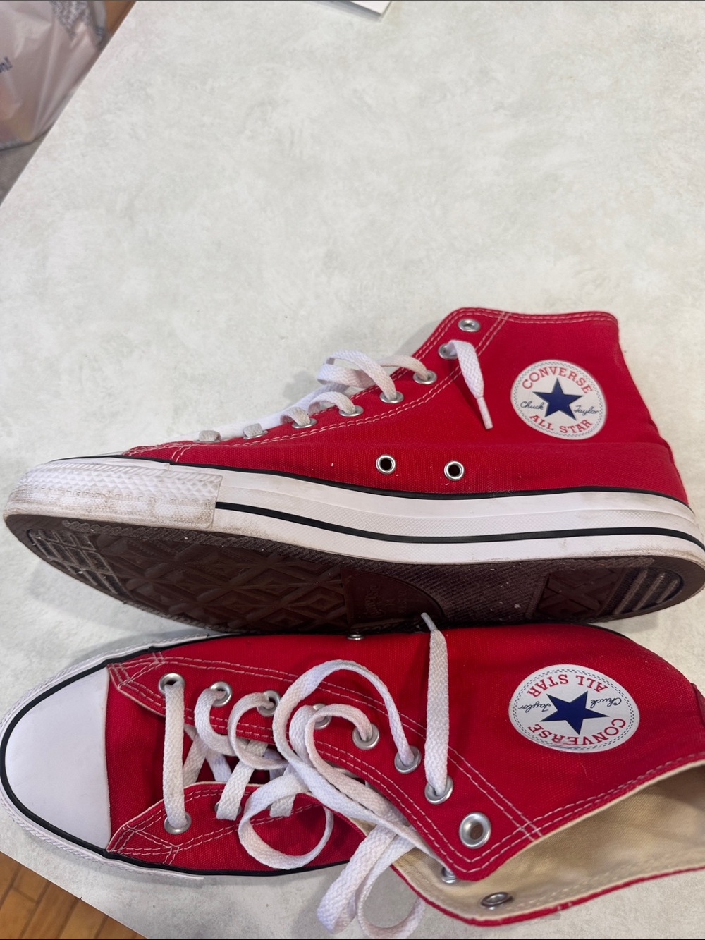 Converse Red High-Top Chuck Taylor Sneakers - Picture 6 of 8